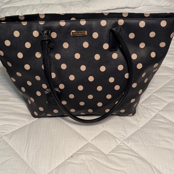 Kate Spade Black and Cream Dot Tote - Picture 1 of 8